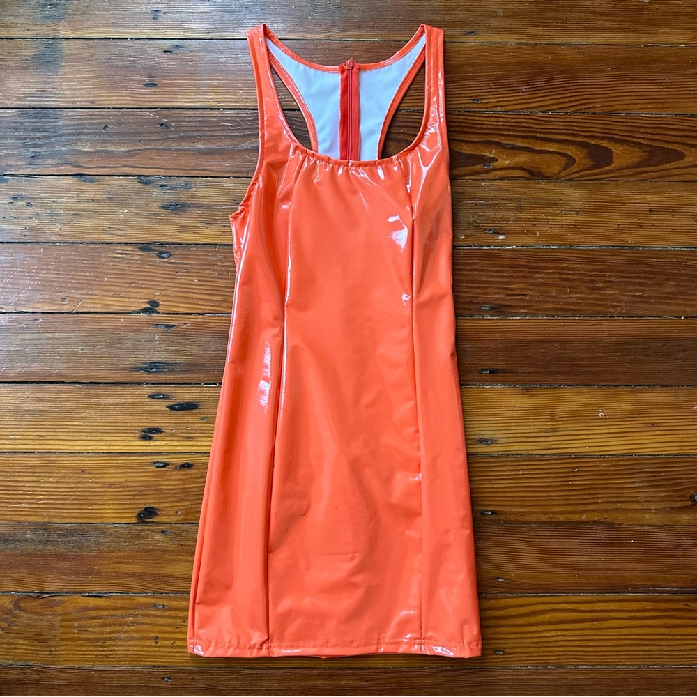 Razorback vinyl sleeveless bodycon dress XS